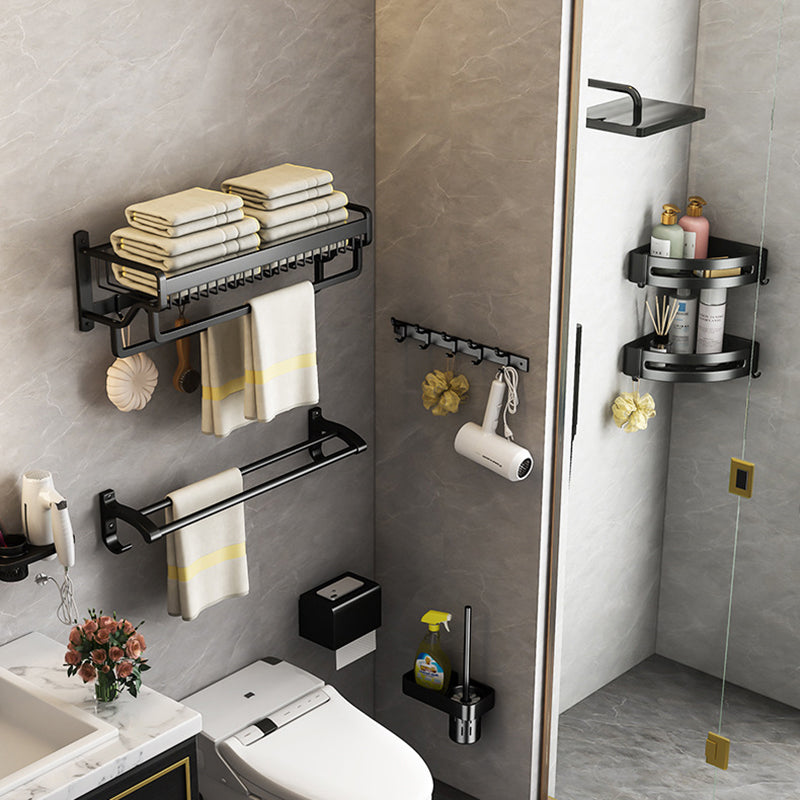 BowLift | Matt Black 2-piece modern bathroom accessories as a single item or as a set with bath shelf
