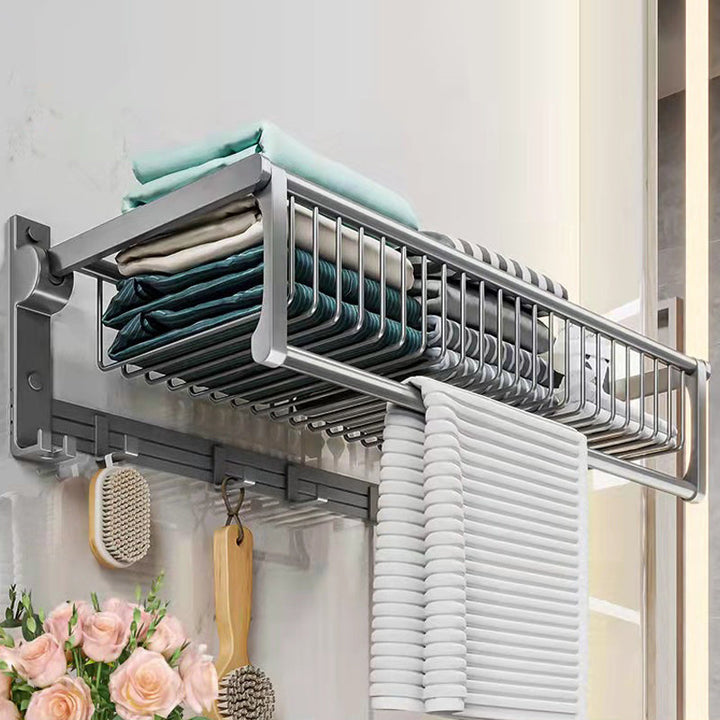BowLift | Gray bathroom accessories as a single piece or as a set with towel holder/bathroom shelf/robe hooks