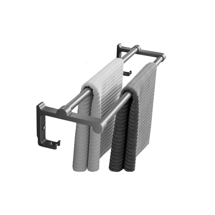 BowLift | Gray bathroom accessories as a single piece or as a set with towel holder/bathroom shelf/robe hooks
