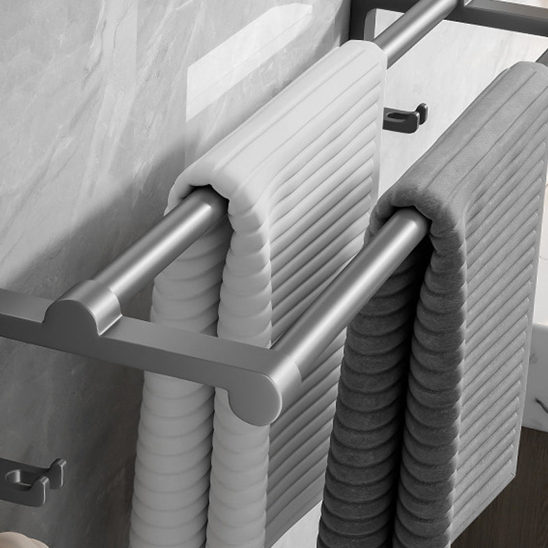 BowLift | Gray bathroom accessories as a single piece or as a set with towel holder/bathroom shelf/robe hooks