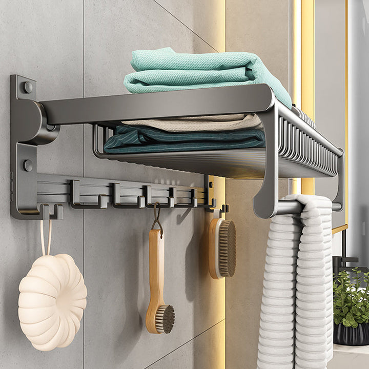 BowLift | Gray bathroom accessories as a single piece or as a set with towel holder/bathroom shelf/robe hooks