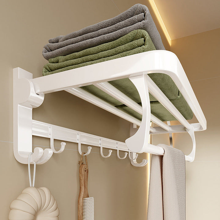 BowLift | White Bathroom Accessory Set Contemporary Aluminum Bathroom Accessory Kit with Towel Holder