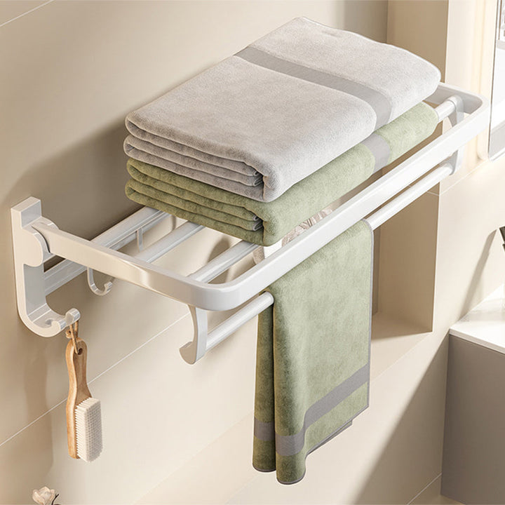 BowLift | White Bathroom Accessory Set Contemporary Aluminum Bathroom Accessory Kit with Towel Holder