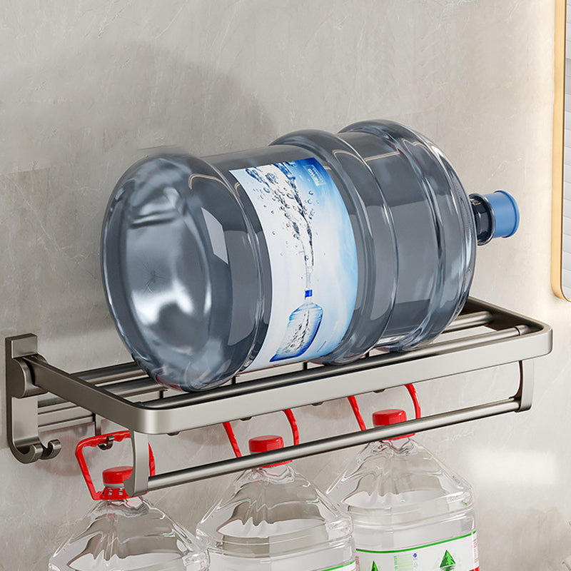 BowLift | Modern Bathroom Accessories Set in Gray with Bathroom Shelf/Towel Holder/Robe Hooks & Paper Holder
