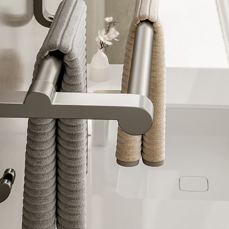 BowLift | Modern Bathroom Accessories Set in Gray with Bathroom Shelf/Towel Holder/Robe Hooks & Paper Holder