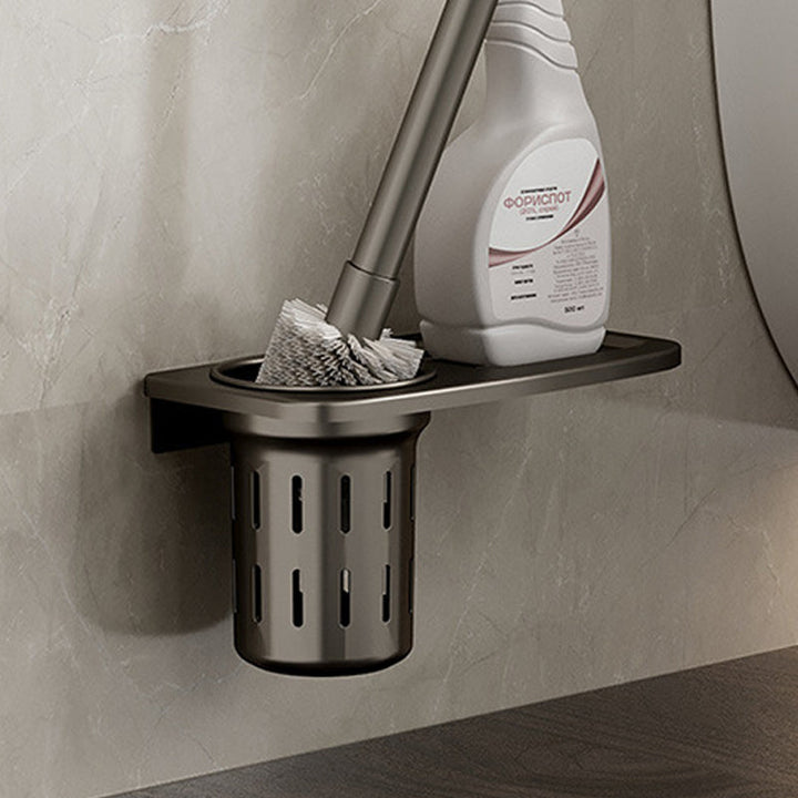 BowLift | Modern Bathroom Accessories Set in Gray with Bathroom Shelf/Towel Holder/Robe Hooks & Paper Holder