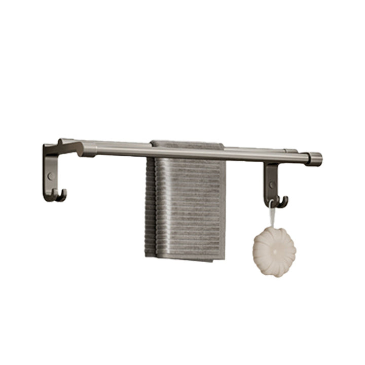 BowLift | Modern Bathroom Accessories Set in Gray with Bathroom Shelf/Towel Holder/Robe Hooks & Paper Holder