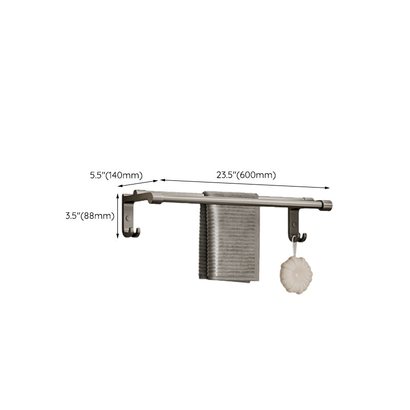BowLift | Modern Bathroom Accessories Set in Gray with Bathroom Shelf/Towel Holder/Robe Hooks & Paper Holder