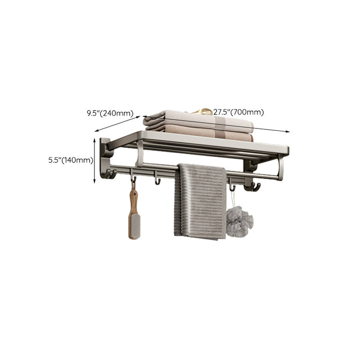 BowLift | Modern Bathroom Accessories Set in Gray with Bathroom Shelf/Towel Holder/Robe Hooks & Paper Holder