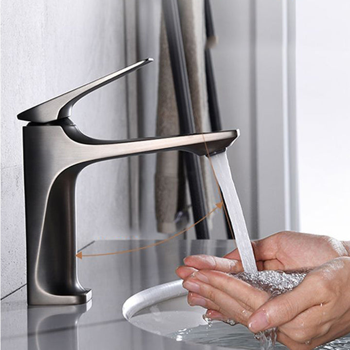 BowLift | Modern Vessel Sink Faucet Copper Lever Handle Low Arc Vessel Faucet for the Bathroom