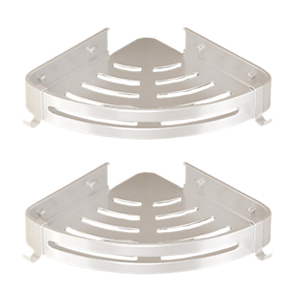 BowLift | Modern white finish bathroom shelf rectangular & triangular bathroom hardware set