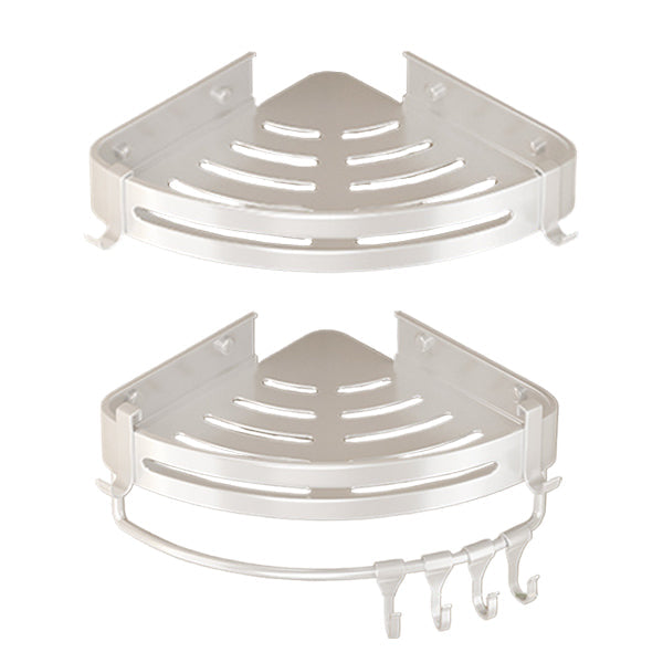 BowLift | Modern white finish bathroom shelf rectangular & triangular bathroom hardware set