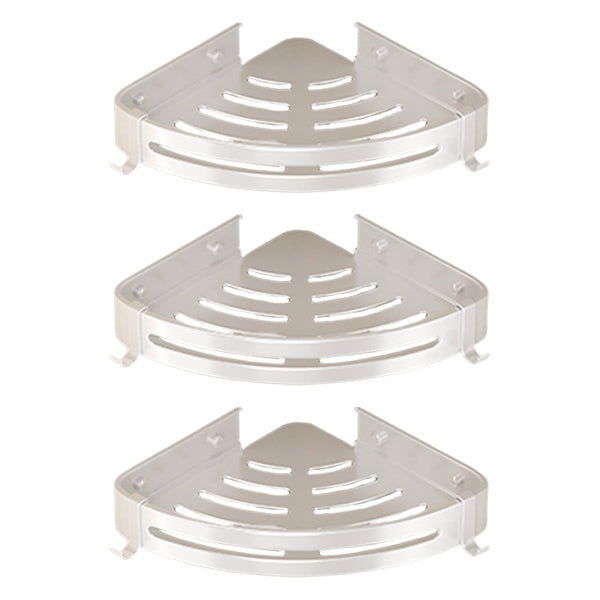 BowLift | Modern white finish bathroom shelf rectangular & triangular bathroom hardware set