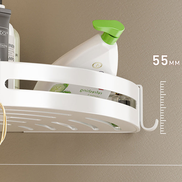 BowLift | Modern white finish bathroom shelf rectangular & triangular bathroom hardware set