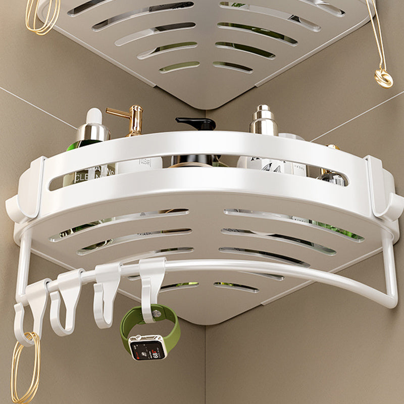 BowLift | Modern white finish bathroom shelf rectangular & triangular bathroom hardware set