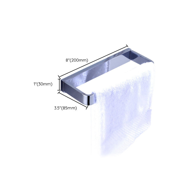 BowLift | Chrome brass modern bathroom accessory set with towel bar/ ring/ paper holder & bathrobe hook