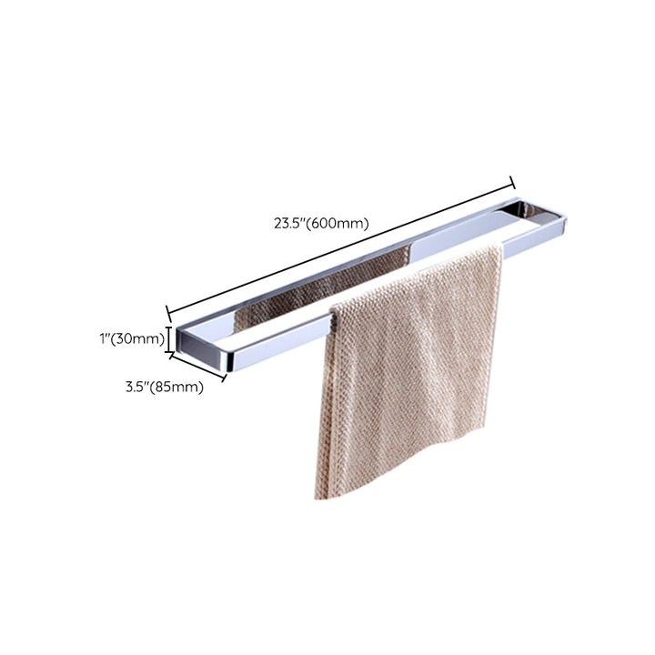 BowLift | Chrome brass modern bathroom accessory set with towel bar/ ring/ paper holder & bathrobe hook