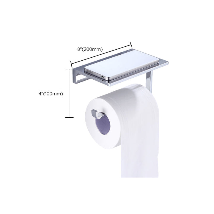 BowLift | Chrome brass modern bathroom accessory set with towel bar/ ring/ paper holder & bathrobe hook