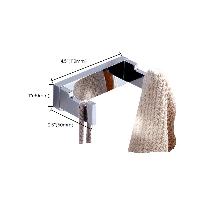 BowLift | Chrome brass modern bathroom accessory set with towel bar/ ring/ paper holder & bathrobe hook