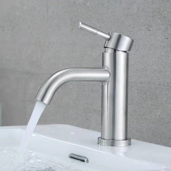 BowLift | Stainless Steel Bathroom Faucet Chrome Lever Handle Sink Faucet with 1 Hole