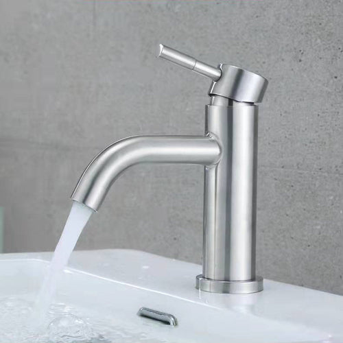 BowLift | Stainless Steel Bathroom Faucet Chrome Lever Handle Sink Faucet with 1 Hole