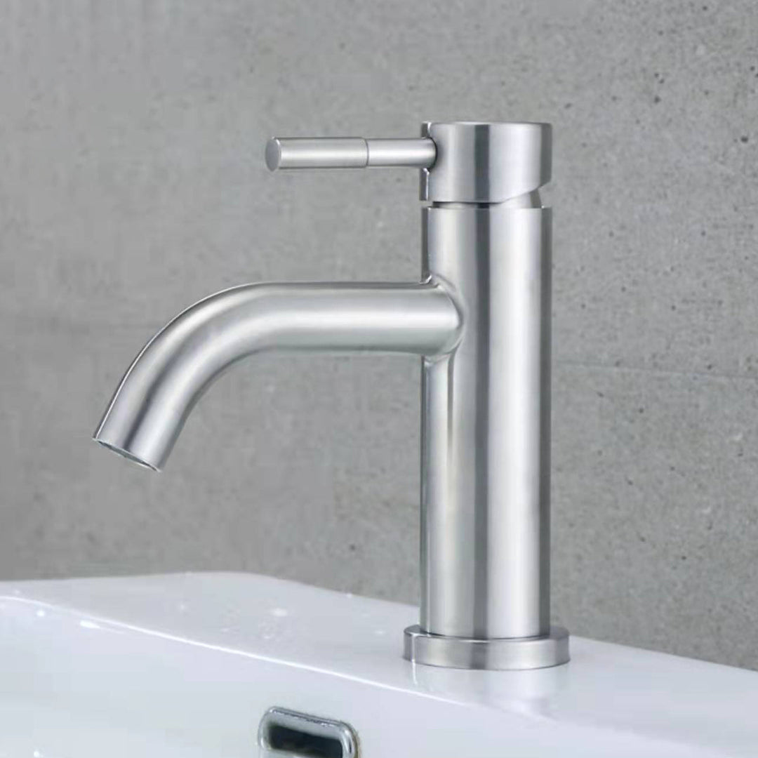BowLift | Stainless Steel Bathroom Faucet Chrome Lever Handle Sink Faucet with 1 Hole