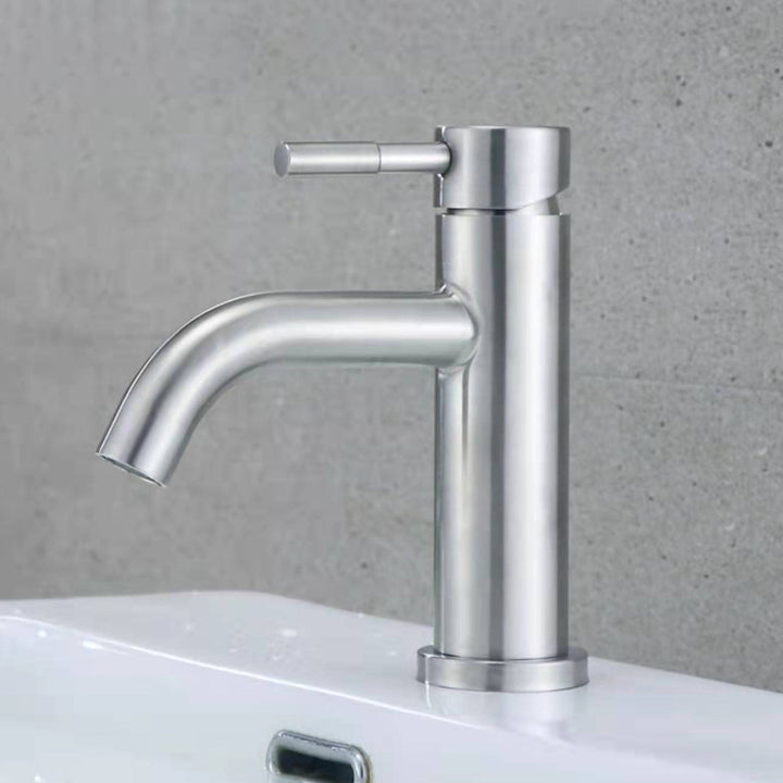 BowLift | Stainless Steel Bathroom Faucet Chrome Lever Handle Sink Faucet with 1 Hole