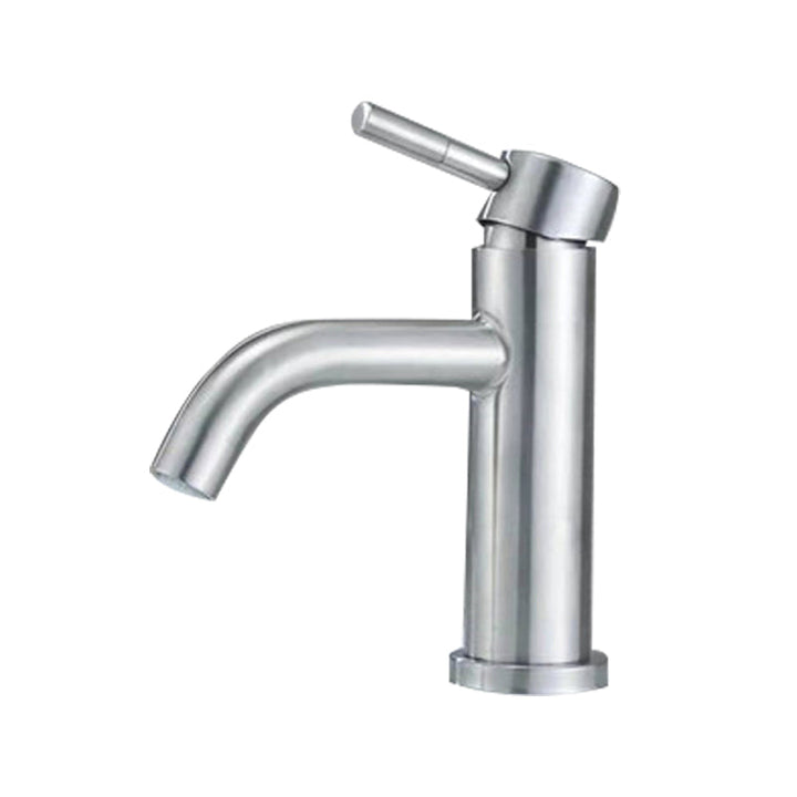 BowLift | Stainless Steel Bathroom Faucet Chrome Lever Handle Sink Faucet with 1 Hole
