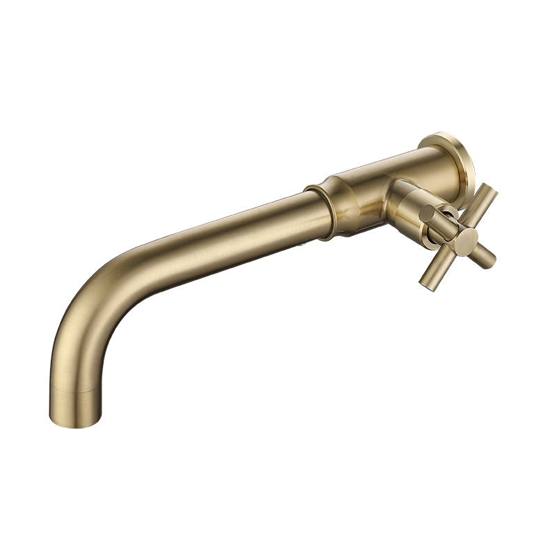 BowLift | Contemporary Vessel Water Faucet Stainless Steel Cross Handles Wall Mounted Bathroom Faucet