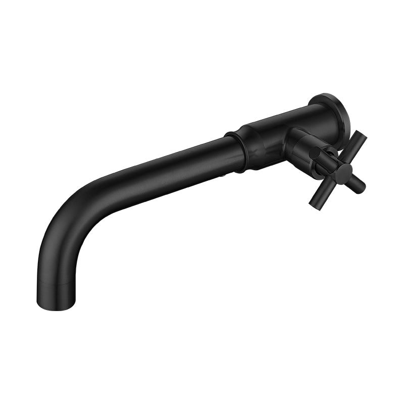 BowLift | Contemporary Vessel Water Faucet Stainless Steel Cross Handles Wall Mounted Bathroom Faucet