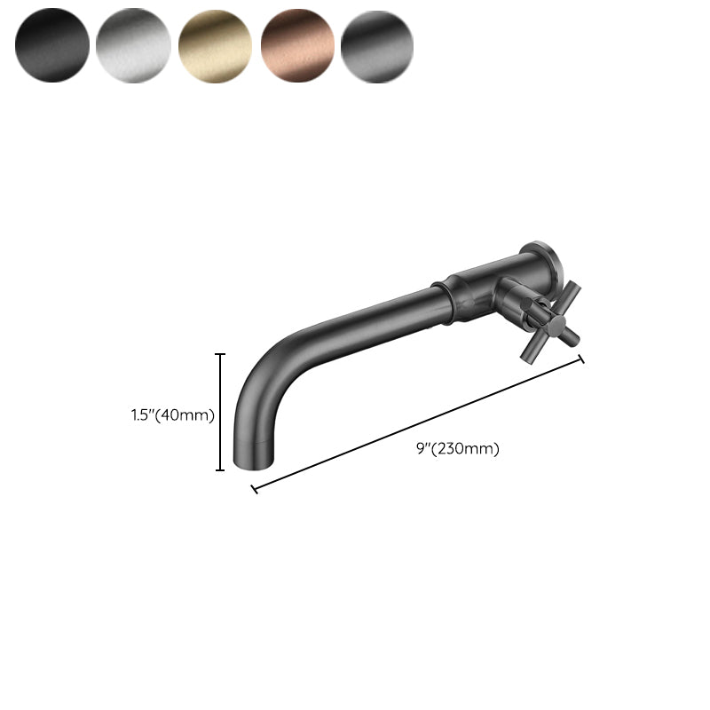 BowLift | Contemporary Vessel Water Faucet Stainless Steel Cross Handles Wall Mounted Bathroom Faucet