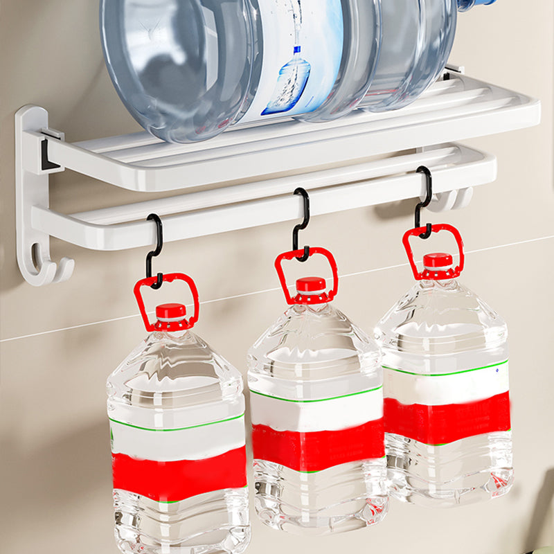 BowLift | Contemporary Bathroom Hardware Set in White with Bath Shelf/Towel Holder/Paper Holder