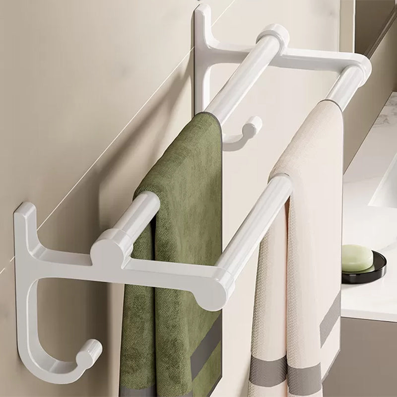 BowLift | Contemporary Bathroom Hardware Set in White with Bath Shelf/Towel Holder/Paper Holder