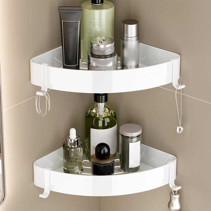 BowLift | Contemporary Bathroom Hardware Set in White with Bath Shelf/Towel Holder/Paper Holder