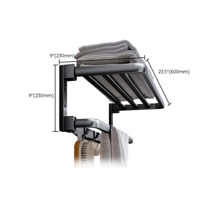 BowLift | Modern black bathroom accessory set Towel holder Bathroom fittings