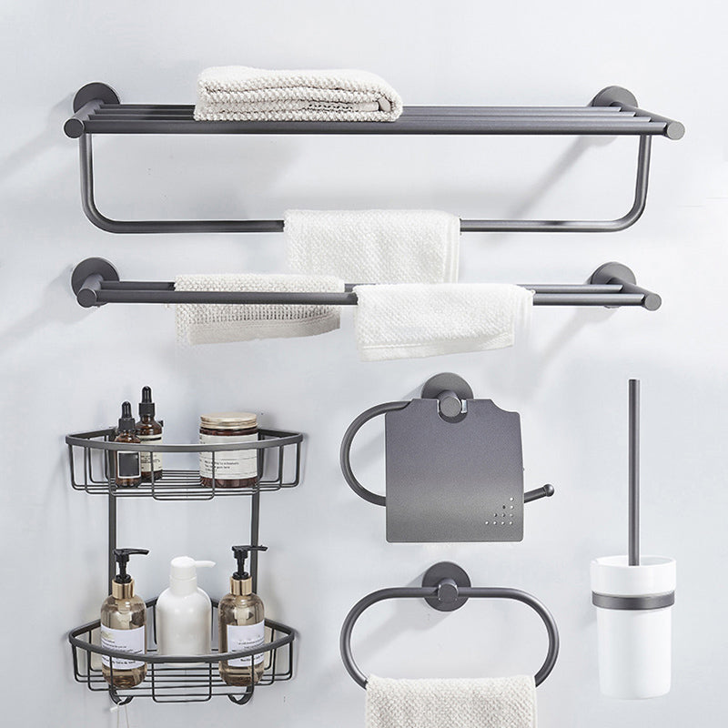BowLift | Traditional Gray Brass Bathroom Hardware Set Towel Bar Bathroom Hardware Set