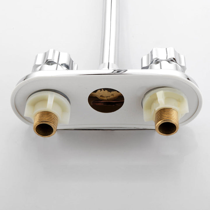 BowLift | 2-Handle Brass Bathroom Faucet Modern High Arc Center Tap