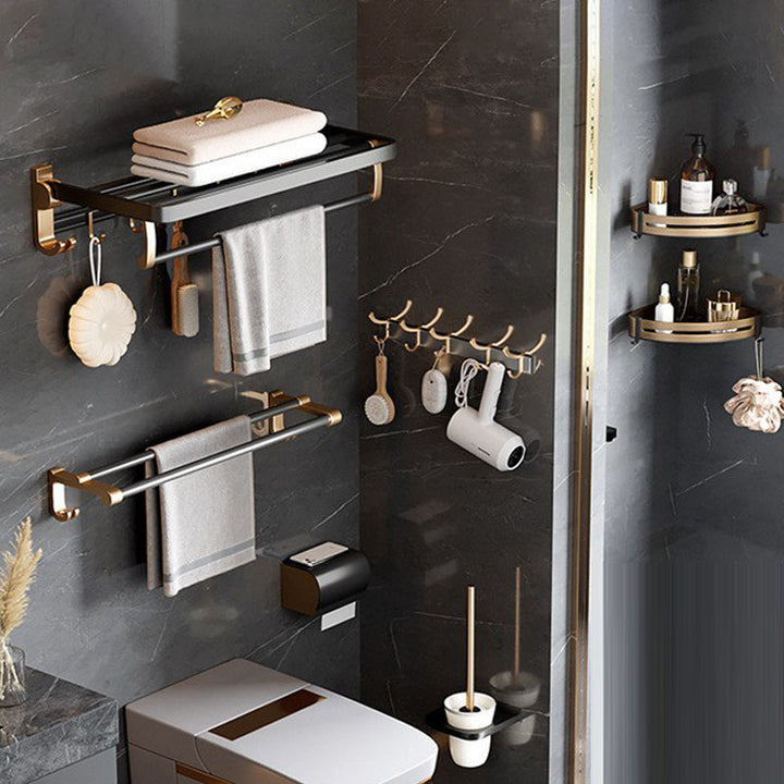 BowLift | Traditional Black Aluminum Bathroom Fittings Set Bathroom Accessories Kit
