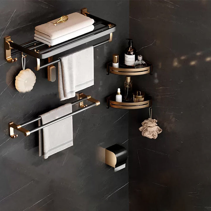 BowLift | Traditional Black Aluminum Bathroom Fittings Set Bathroom Accessories Kit