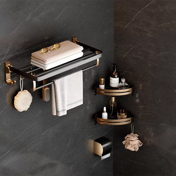 BowLift | Traditional Black Aluminum Bathroom Fittings Set Bathroom Accessories Kit
