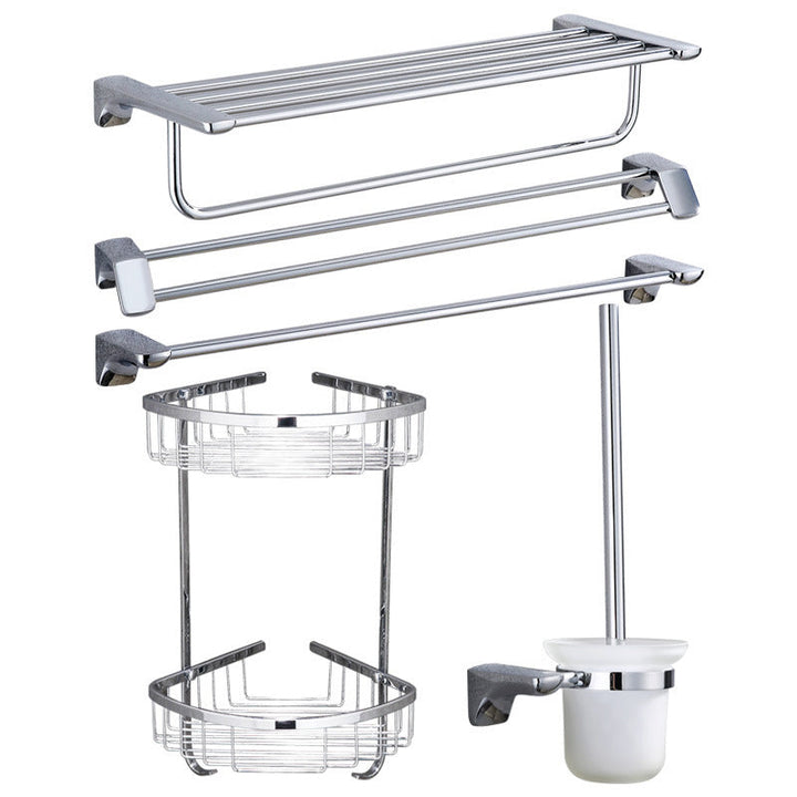 BowLift | Modern Bathroom Hardware Paper Holder Bathroom Shelf Silver Bathroom Accessory Set