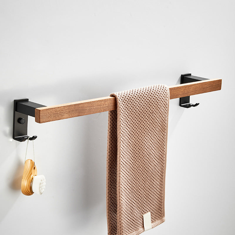 BowLift | Wood and Aluminum Bath Accessory Set Black Bathroom Accessory Kit