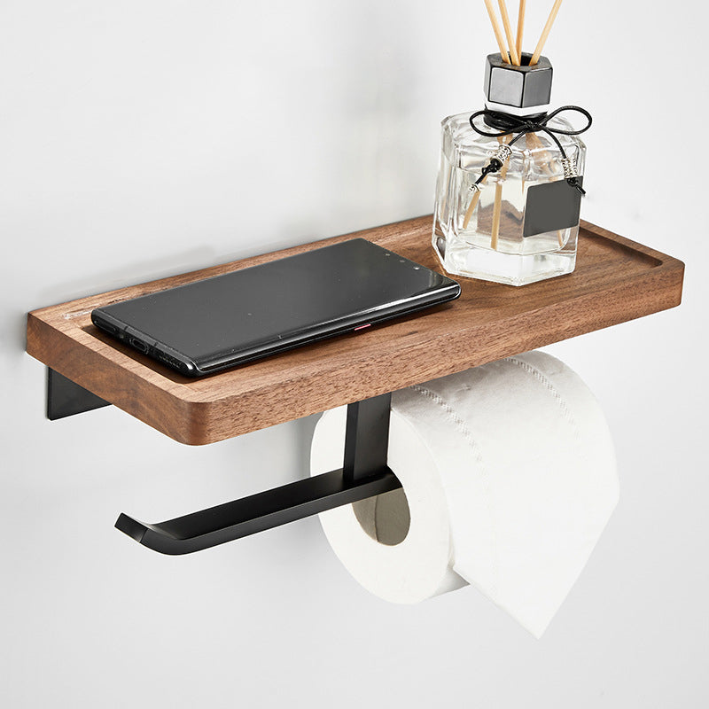 BowLift | Wood and Aluminum Bath Accessory Set Black Bathroom Accessory Kit