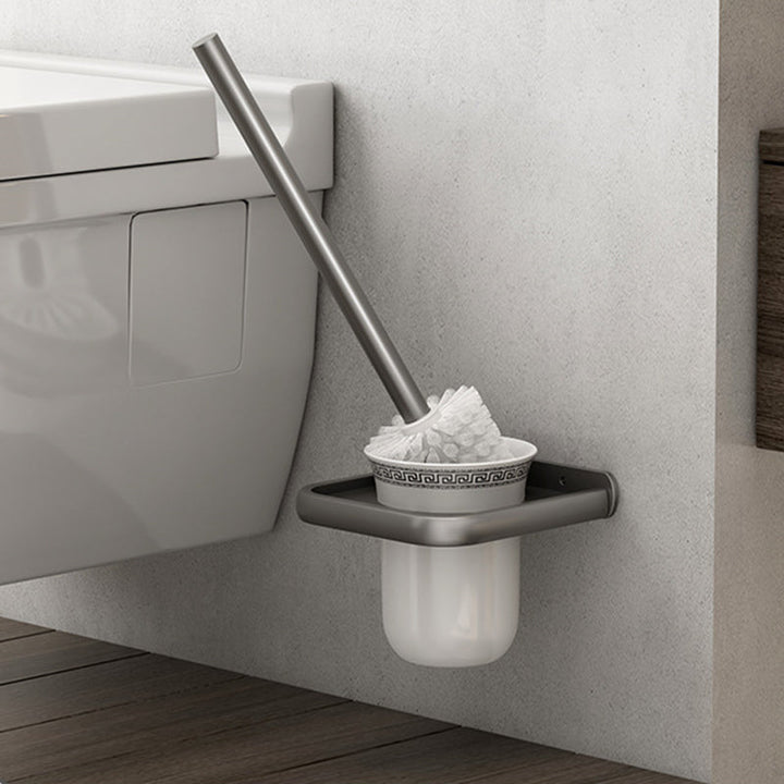 BowLift | Gray contemporary bathroom accessory set bathroom shelf/towel holder & bathrobe hook incl.