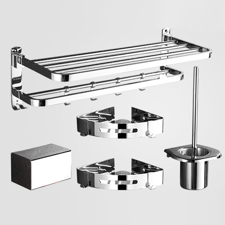 BowLift | Modern Stainless Steel Bathroom Set Silver Bathroom Accessory Set