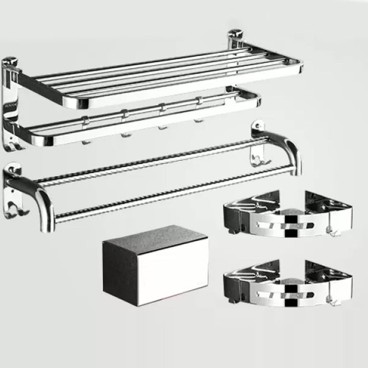 BowLift | Modern Stainless Steel Bathroom Set Silver Bathroom Accessory Set