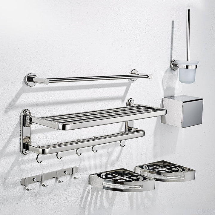BowLift | Modern Steel Bathroom Accessory Set Silver Bathroom Accessory Kit