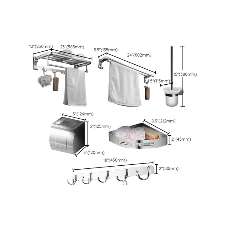 BowLift | Modern Stainless Steel Bathroom Shelf Paper Holder Bathroom Accessories Set