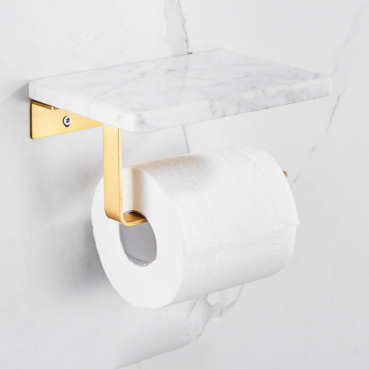 BowLift | Marble & Brass Bathroom Accessories Set Golden Bathroom Accessories Kit