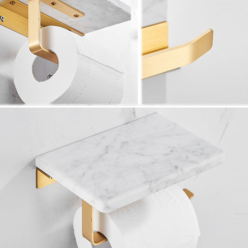 BowLift | Marble & Brass Bathroom Accessories Set Golden Bathroom Accessories Kit